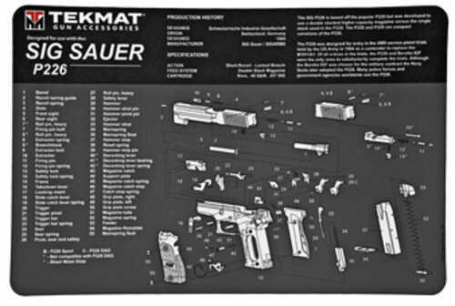 TekMat Sig P226 Pistol Mat 11"x17" Black Includes Small Microfiber TekTowel Packed In Tube R17-SIGP226