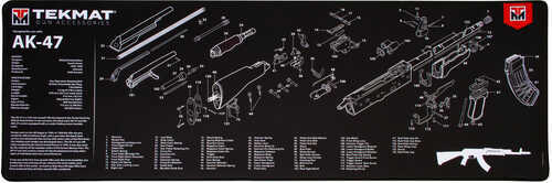 Beck TEK LLC (TEKMAT) R44AK47 AK-47 Ultra Premium Cleaning Mat Parts Diagram 44" X 15" Black/White