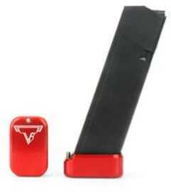 Taran Tactical Innovation Firepower Base Pad Red Finish Fits 9MM & 40 S&W Full Size Magazines +5/6 Includes Extended Mag
