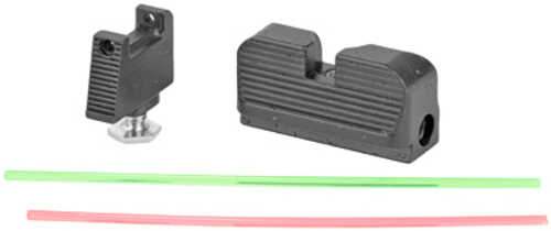 Taran Tactical Innovation Ultimate Fiber Optic Sight Set Fits Glock RMR Cut Co-Witness Height Black Finish