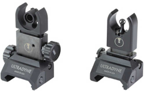Ultradyne USA C4 Front and Rear Sight Combo For .308/7.62 Fits Picatinny Black UD11250