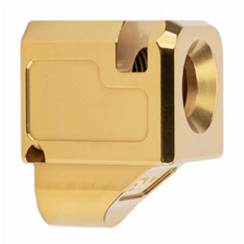 Zaffiri Precision Blowhole Compensator 9mm Tin Finish Gold 1/2x28 Fits Glock 43/43x/48 Zp.comp.43.g