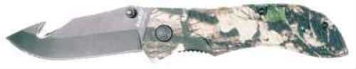 Ruko Knife LInerlock 3.5In Camo Fold W/ Gut Hook