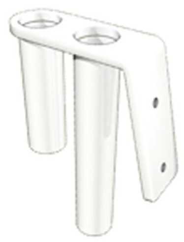 Skinny Water Double Transom Mount White Aluminum Bracket Pole Holder Md#: 2TMB