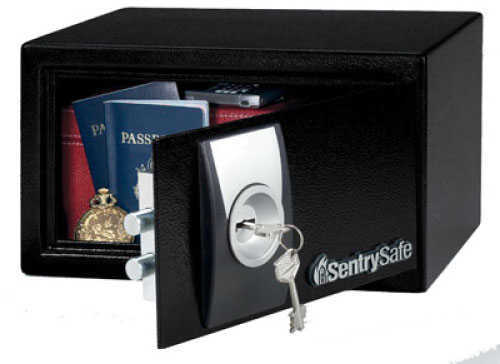 Sentry Security Safe 6.6"H X 11.4"W 10.4"D - Lever Key Lock 2 Live-Locking Bolts Solid Steel Pry-Resistant Door