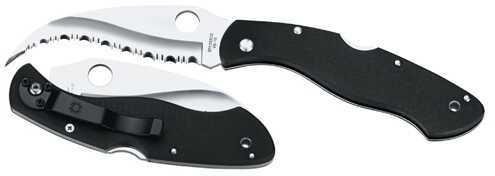 Spyderco C12Gs Civilian CLIPIT 4.09" Folding Serrated Satin Vg-10 SS Blade/ Black Textured G10 Handle Includes Pocket Cl