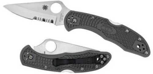 Spyderco C33PSFG Delica 4 Lightweight 2.88" Folding Drop Point Part Serrated Vg-10 Stainless Steel Blade FRN Foliage Gre