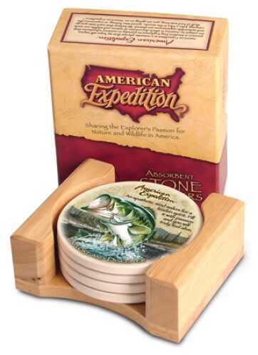 American Expedition Set Of 4 Stone Coaster - Bass