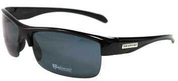 Newport Hampton II Shiny Black Frame Grey Polarized Lenses