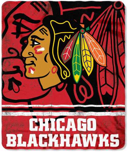 Chicago Blackhawks Fade Away Fleece Throw