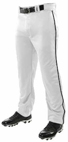 Champro Adult Triple Crown Opn Btm Pant w Piping Wht Blk 3XL