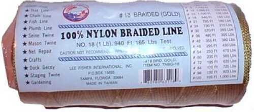 Lee Fisher Size 18 1 Lb Braided Twine Gold 1000 Ft 165 Test