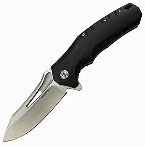 Proelia TX020 Folder 4in Silver Drop Blade Black G-10