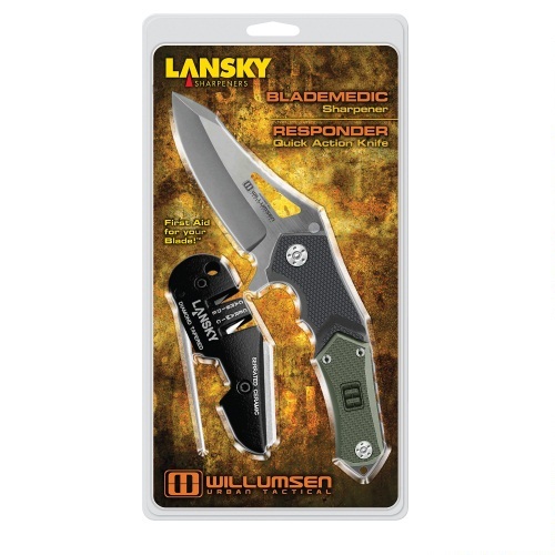 Lansky Responder Folding Knife With Blademedic Sharpener Combo Pack Md: UTR7