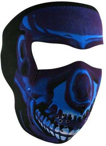 ZANheadgear Neoprene Full Mask - Blue Chrome Skull Md: WNFM024