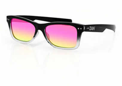 Trendster Sunglass-Blk Gradient/Smoked Purple Mirror Lenses