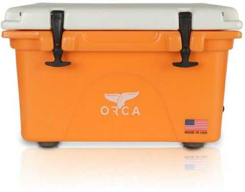 ORCA 26 Quart White Lid With Orange Bottom Cooler