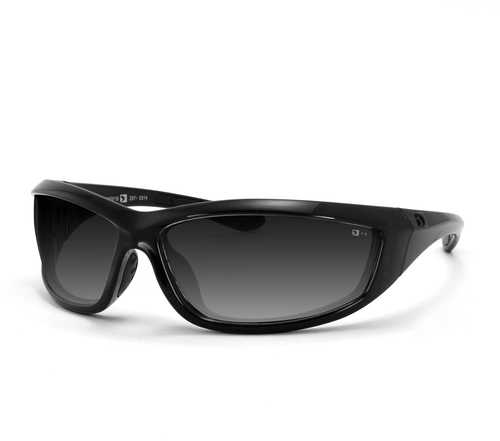 Bobster Charger Sunglass Gloss Black Frame Anti-fog Smoked