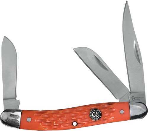 Cattleman Stockman 2.5 in Blade Orange Jigged Delrin Handle