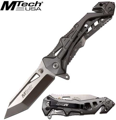 MTech USA Assisted 3.25 in Blade Gray Aluminum Handle
