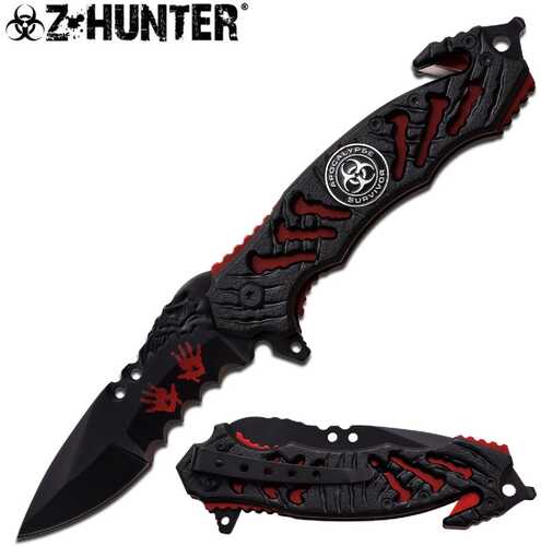 Master Assisted 3.50 in Blade Black-Red Aluminum Handle