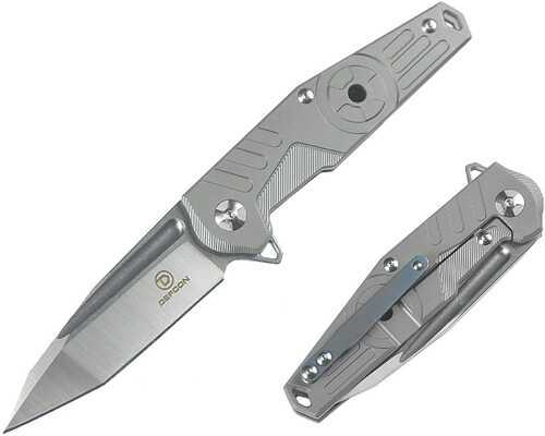 Defcon Radioactive Folder 3.25 in Blade Gray Titanium Handle