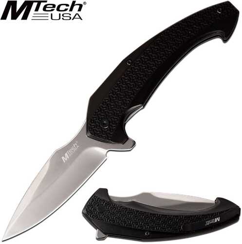 Mtech Folder 3.25 in Blade Black Aluminum Handle