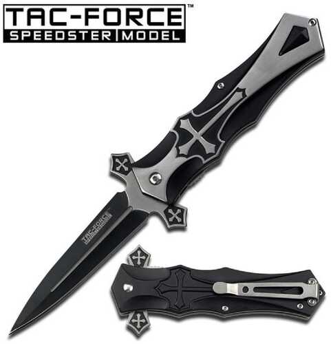 Tac-Force Assisted 4.0 in Blade Black-Silver Aluminum Handle