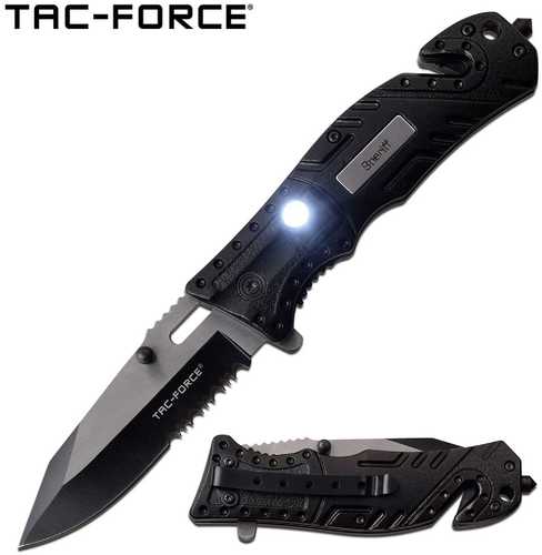 Tac-Force Assisted 3.25 in Blade Black Aluminum Handle