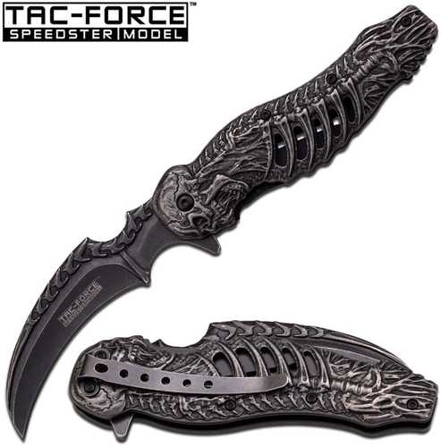 Tac-Force Assisted 3.5 in Blade Stonewash Stainless Handle