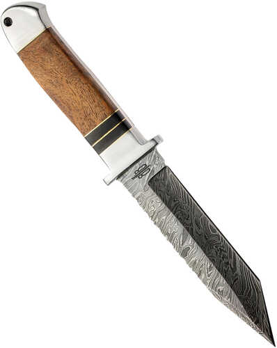 BucknBear Tanto Fighter Fixed 5.3 in Blade Burlwood Handle