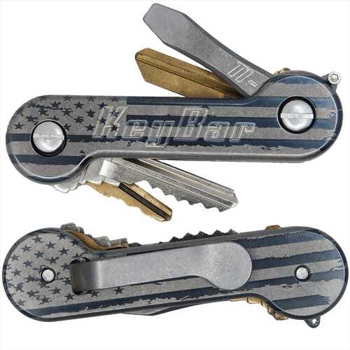 KeyBar Distressed American Flag Titanium