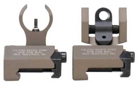 Troy Ind SSIGIARSMFT BattleSight Micro Set HK Front/Round Rear Weapons w/Raised Top Rail Picatinny Mount Aluminum FDE