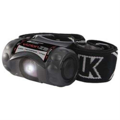 UK Vizion eLED Headlamp Black Black/Silver Strap