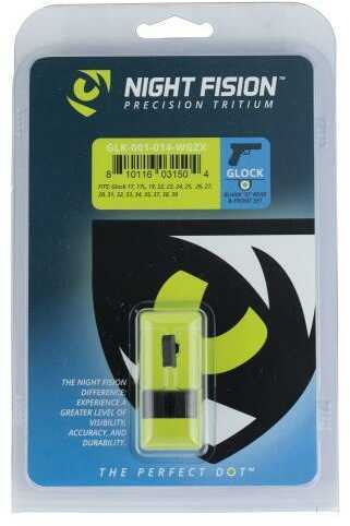 Night Fision GLK001014OGZ Sight Set Square Front/U-Notch Rear for Glock 17/17L/19/22-28/31-35/37-39 Green Tritium
