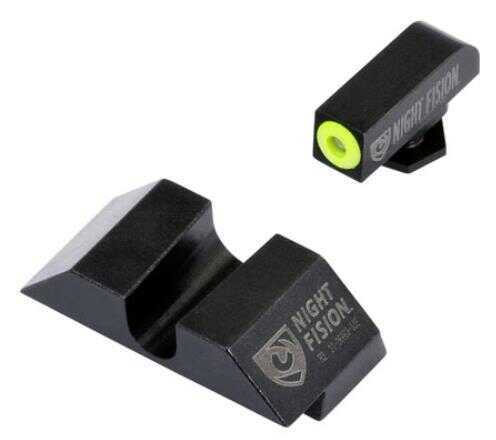 Night Fision GLK001014YGZ Sight Set Square Front/U-Notch Rear for Glock 17/17L/19/22-28/31-35/37-39 Green Tritium