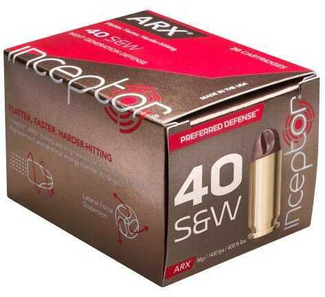 40 S&W 88 Grain ARX 20 Rounds Inceptor Ammunition