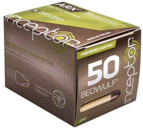 50 Beowulf 200 Grain FMJ Rounds Inceptor Ammunition