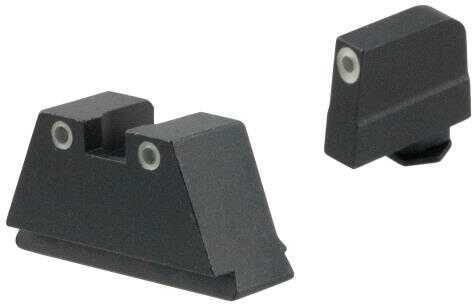 AmeriGlo GL349 Tall Suppressor Height Sight Fits Glock (Except 42) Tritium Green w/White Outline Front