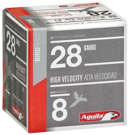 28 Gauge 2-3/4" Lead #8  3/4 oz 25 Rounds Aguila Shotgun Ammunition