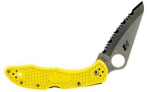 Spyderco C88SYL2 Salt 2 3" H1 Steel Drop Point Fiberglass Reinforced Nylon Yellow