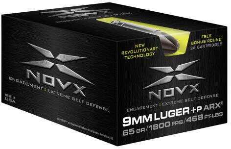 9mm Luger 65 Grain FMJ 26 Rounds NovX Ammunition