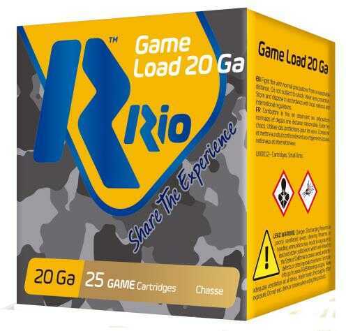 RIO AMMUNITION RC208 Game Load 20 Gauge 2.75" 1 oz 8 Shot 25 Bx/ 10 Cs