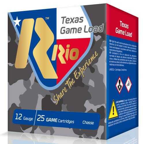 Rio Ammunition TG369TX Top Game Texas Load Standard Velocity 12 Gauge 2.75" 1-1/4 oz 9 Shot 25 Bx/ 10 Cs