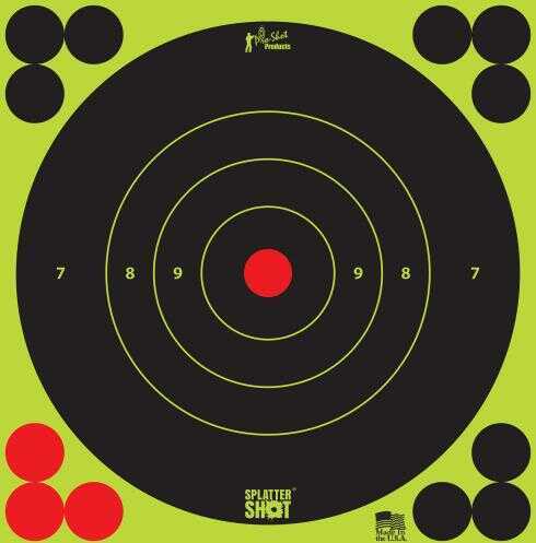 Pro-Shot 6BGREEN12PK SplatterShot Peel & Stick Self-Adhesive Black/Green Bullseye 6" 12 Pack