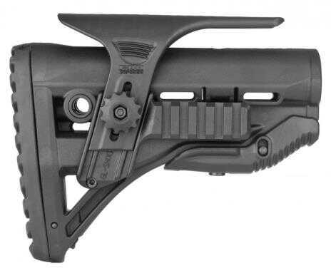 FAB DEFENSE (USIQ) FX-GLSHOCKPC GL-Shock AR15/M4 Rifle Buttstock with Adjustable Cheek-Rest and Dual Picatinny Rail Poly