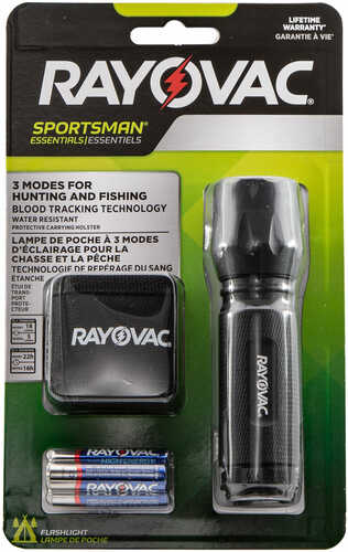 Rayovac SPBT3AAA Blood Tracker Sportsman Essentials White Led 18/5 Lumens AAA (3) Battery Black Anodized Aluminum Body