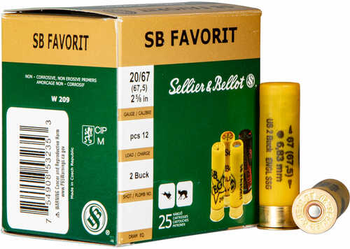 Sellier & Bellot Sb20Bsa Shotgun 20 Gauge 2.75" Buckshot 25 Bx/ 10 Cs