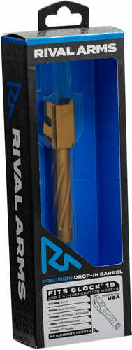 Rival Arms Ra20G201C Standard Barrel Compatible With for Glock 19 Gen 3/4 416 Stainless Steel Bronze PVD
