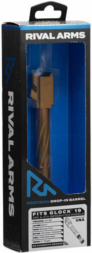 Rival Arms Ra20G202C Threaded Barrel Compatible With for Glock 19 Gen 3/4 416 Stainless Steel Bronze PVD